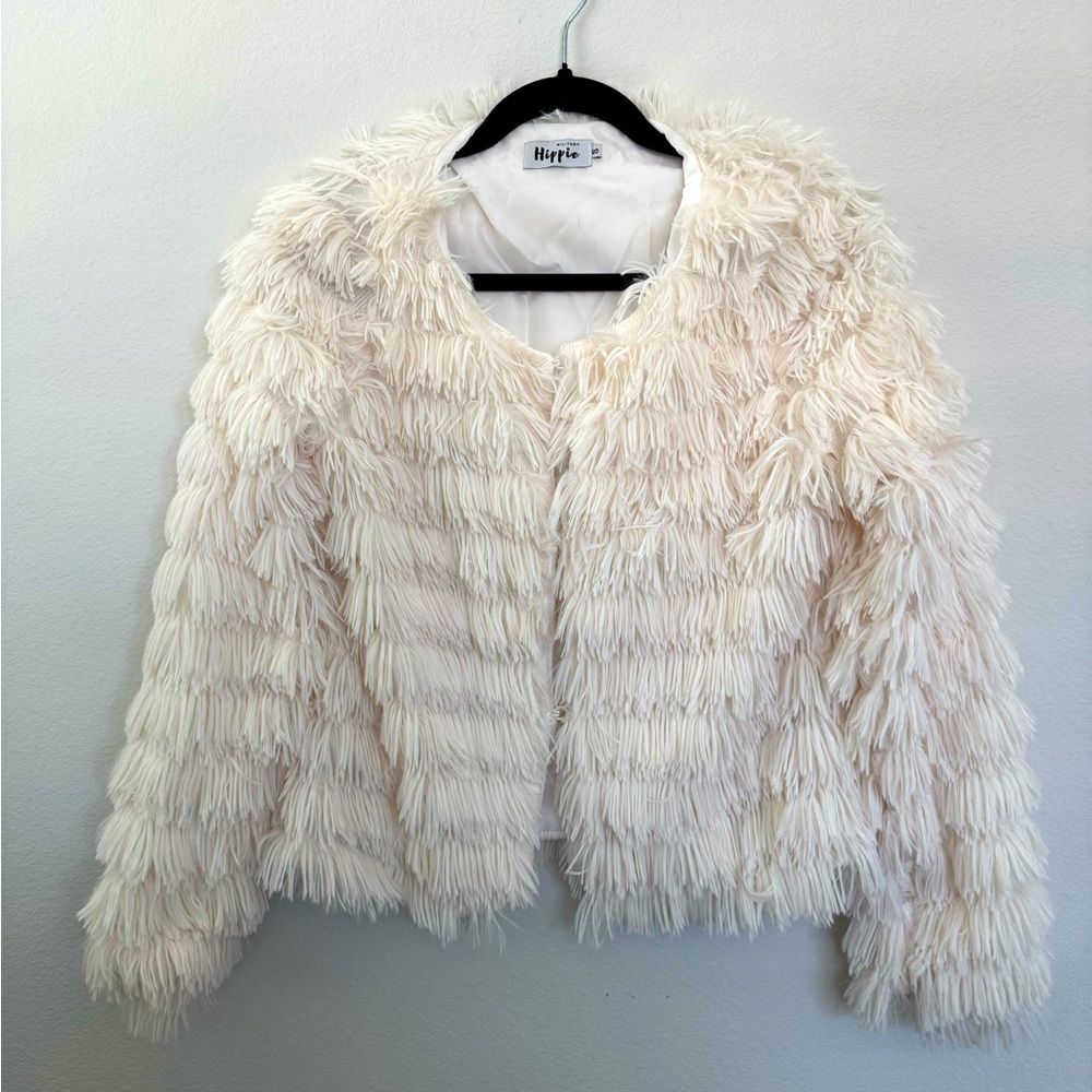 Shaggy White Jacket, Size S